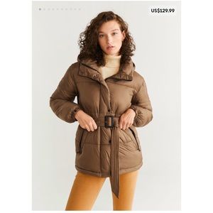 Mango Belted Puffer Jacket
